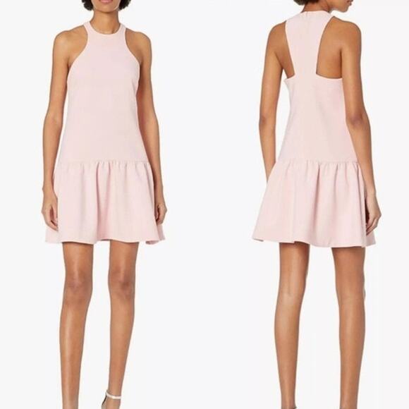 Likely Dress Leila Blush Pink Drop Waist Sleeveless Halter Mini Dress Size 4 - Picture 4 of 9